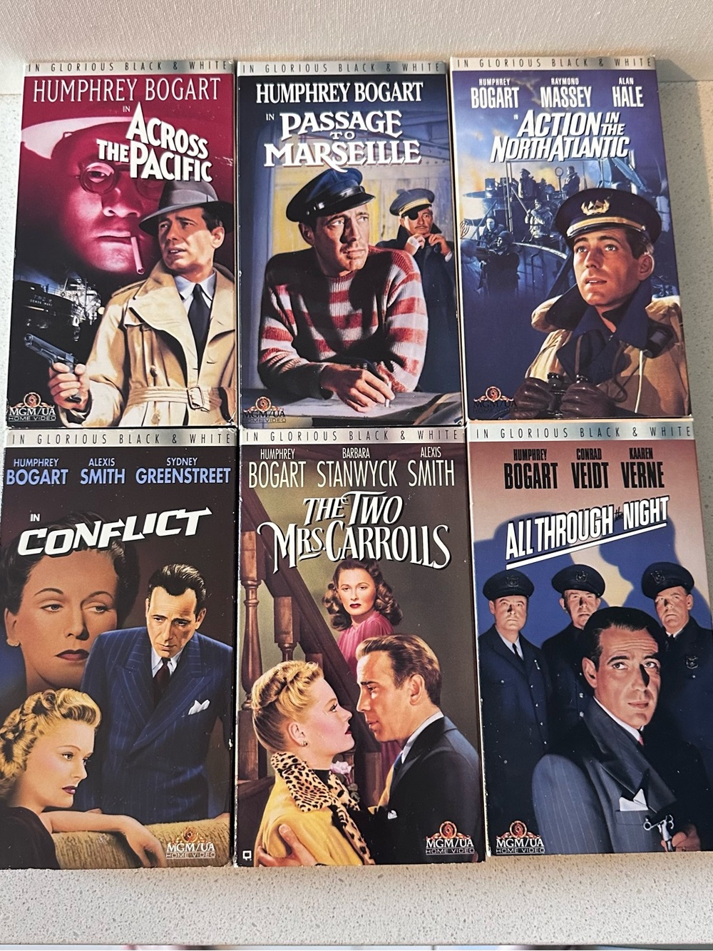 Humphrey Bogart VHS Lot of 6 - Very Clean Excellent Condition